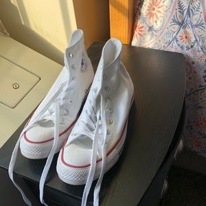 White high-top converse